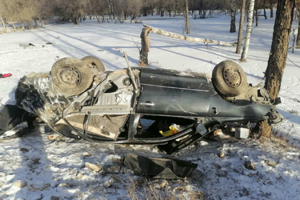 В Бурятии пострадала водитель перевернувшейся «Тойоты» 